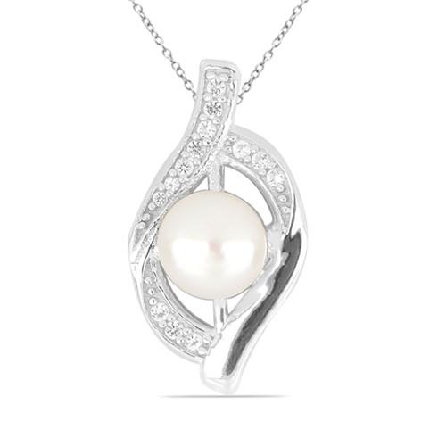 BUY STERLING SILVER WHITE FRESHWATER PEARL GEMSTONE PENDANT